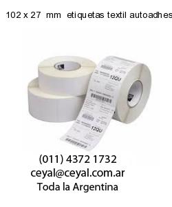 102 x 27  mm  etiquetas textil autoadhesivas