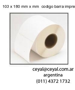 103 x 180 mm x mm  codigo barra impreso