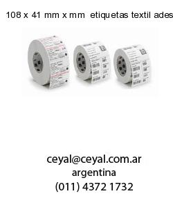 108 x 41 mm x mm  etiquetas textil adesivas