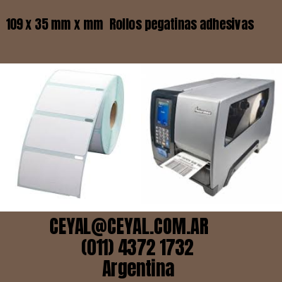 109 x 35 mm x mm  Rollos pegatinas adhesivas
