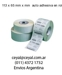 113 x 65 mm x mm  auto adhesiva en rollo