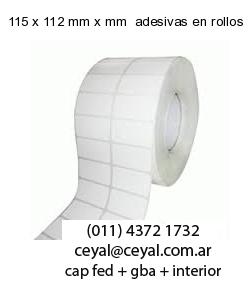 115 x 112 mm x mm  adesivas en rollos