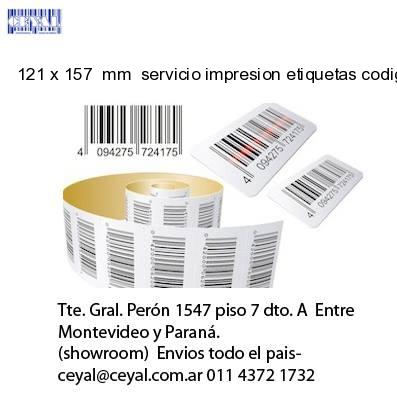 121 x 157  mm  servicio impresion etiquetas codigos
