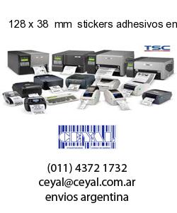 128 x 38  mm  stickers adhesivos en rollos