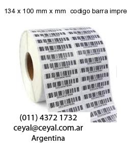 134 x 100 mm x mm  codigo barra impreso
