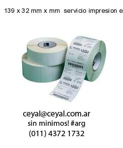 139 x 32 mm x mm  servicio impresion etiquetas numeradas