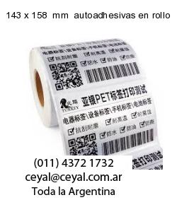 143 x 158  mm  autoadhesivas en rollo