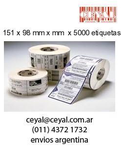 151 x 98 mm x mm  x 5000 etiquetas en rollo