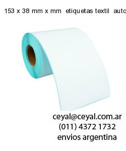 153 x 38 mm x mm  etiquetas textil  auto adhesiva