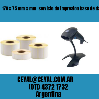 170 x 75 mm x mm  servicio de impresion base de datos