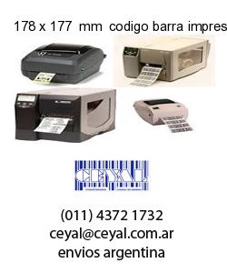178 x 177  mm  codigo barra impreso