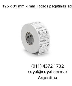 195 x 81 mm x mm  Rollos pegatinas adhesivas