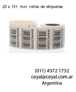 23 x 131  mm  rollos de etiquetas