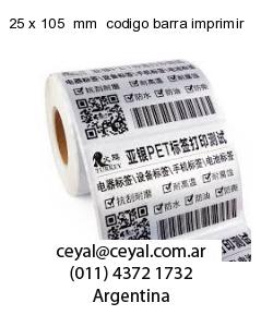 25 x 105  mm  codigo barra imprimir