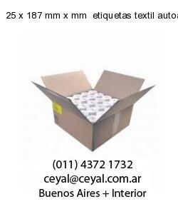 25 x 187 mm x mm  etiquetas textil autoadhesivas
