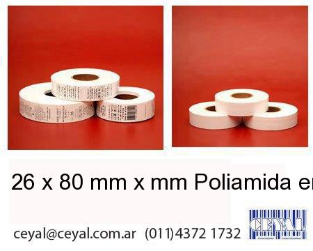 26 x 80 mm x mm Poliamida en rollo