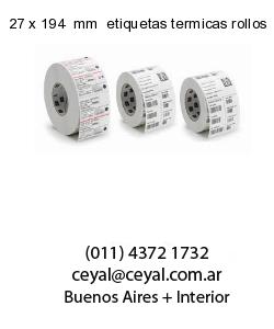 27 x 194  mm  etiquetas termicas rollos