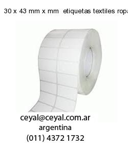 30 x 43 mm x mm  etiquetas textiles ropa