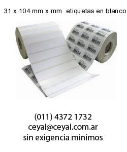 31 x 104 mm x mm  etiquetas en blanco