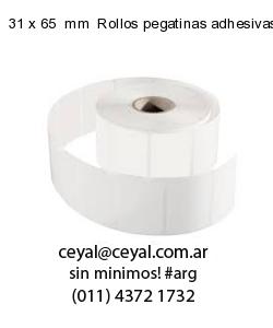 31 x 65  mm  Rollos pegatinas adhesivas