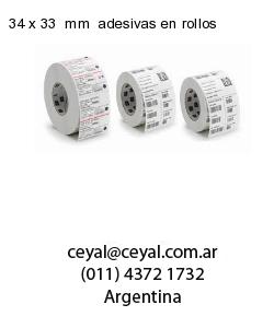 34 x 33  mm  adesivas en rollos