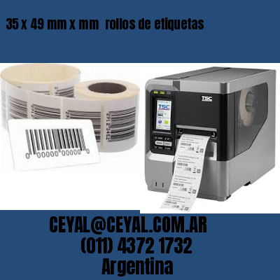 35 x 49 mm x mm  rollos de etiquetas
