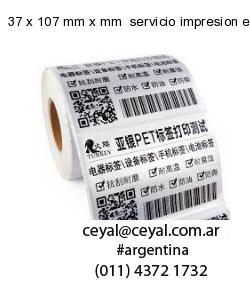 37 x 107 mm x mm  servicio impresion etiquetas offset