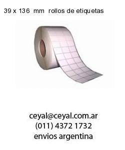 39 x 136  mm  rollos de etiquetas