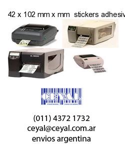 42 x 102 mm x mm  stickers adhesivos en rollos