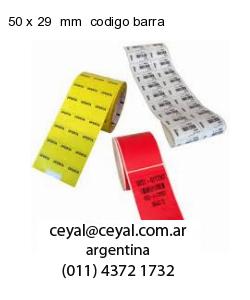 50 x 29  mm  codigo barra