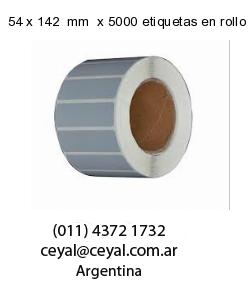 54 x 142  mm  x 5000 etiquetas en rollo
