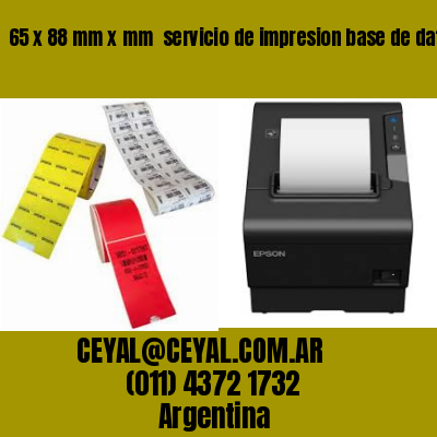 65 x 88 mm x mm  servicio de impresion base de datos