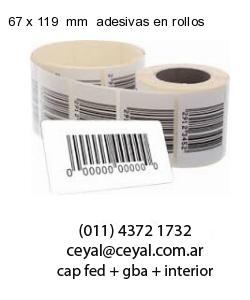 67 x 119  mm  adesivas en rollos