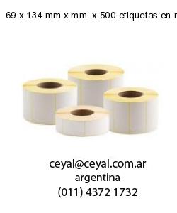 69 x 134 mm x mm  x 500 etiquetas en rollo