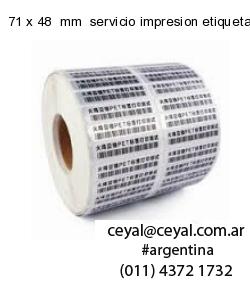 71 x 48  mm  servicio impresion etiquetas opp