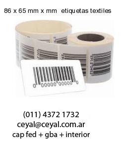 86 x 65 mm x mm  etiquetas textiles