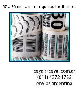87 x 76 mm x mm  etiquetas textil  auto adhesiva