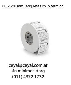 88 x 20  mm  etiquetas rollo termico
