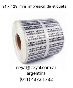 91 x 129  mm  impresion de etiqueta
