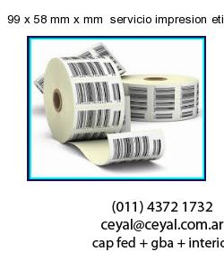 99 x 58 mm x mm  servicio impresion etiquetas