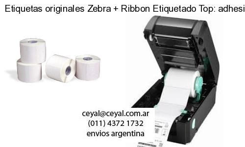 Etiquetas originales Zebra   Ribbon Etiquetado Top: adhesivo   ribbo