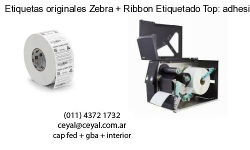 Etiquetas originales Zebra   Ribbon Etiquetado Top: adhesivo   ribbo
