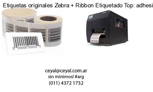 Etiquetas originales Zebra   Ribbon Etiquetado Top: adhesivo   ribbo