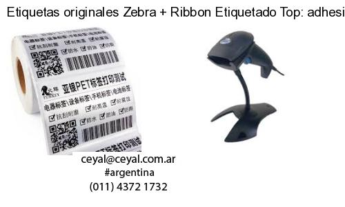 Etiquetas originales Zebra   Ribbon Etiquetado Top: adhesivo   ribbo