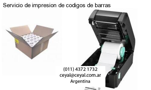 Servicio de impresion de codigos de barras