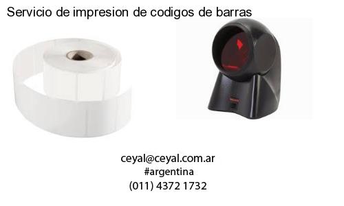 Servicio de impresion de codigos de barras