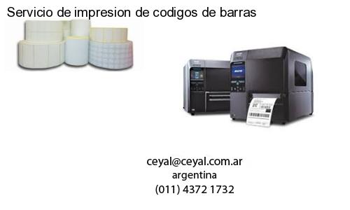 Servicio de impresion de codigos de barras