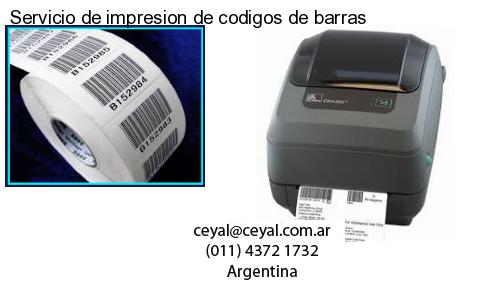 Servicio de impresion de codigos de barras