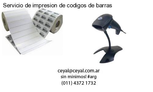 Servicio de impresion de codigos de barras