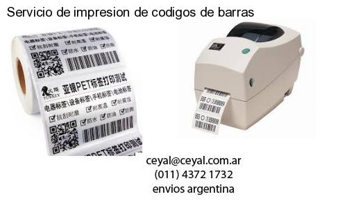 Servicio de impresion de codigos de barras